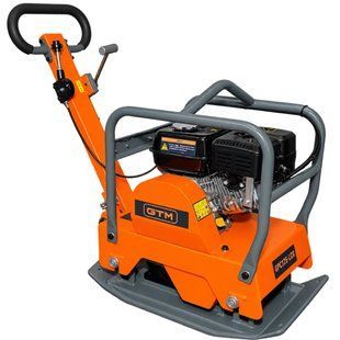 Віброплита реверсивна GTM GPC125-LCR (Loncin G200 6.5 к.с., 132 кг, 660х380 мм) з баком, килимком та колесами (GPC125-LCR) 36451 фото