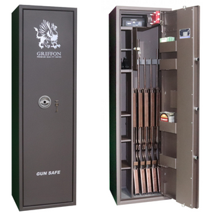 Сейф збройовий Griffon GE.450.K.L BROWN на 4 рушниці зламостійкий класу S1 з ключовим замком GE.450.K.L brown фото
