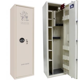Сейф збройовий Griffon GE.450.K.L CREAM на 4 рушниці зламостійкий класу S1 з ключовим замком GE.450.K.L cream фото