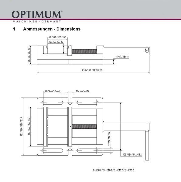 Cтаночные тиски Optimum BME 100 3052632 фото