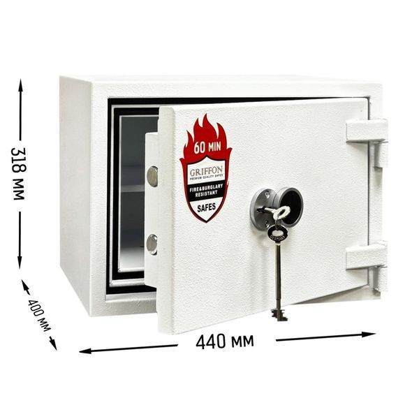 Сейф вогнестійкий GRIFFON FRS.30.K WHITE ключовий замок білий (LFS 30P) FRS.30.K WHITE фото