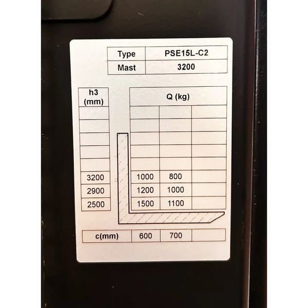 Штабелер електричний GTM PSE15L-C2 3200 1,5т/3,2 м з АКБ GEL 24 В 75 А&middot;год (PSE15L-C2 3200) 92406 фото